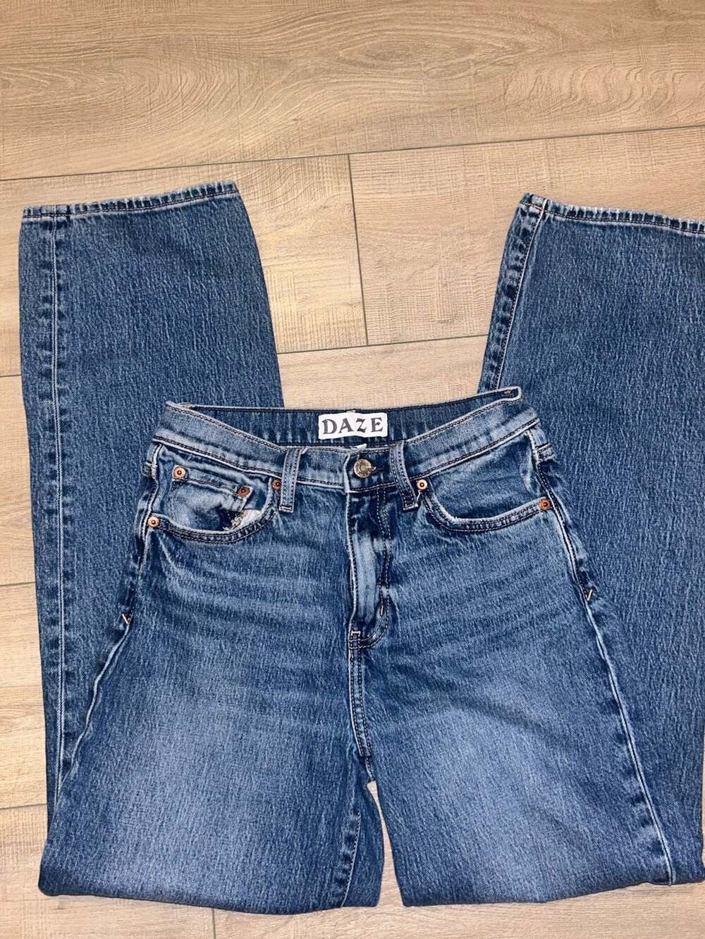 Daze Denim Tough Love Jeans Size 25 Blue Straight Leg